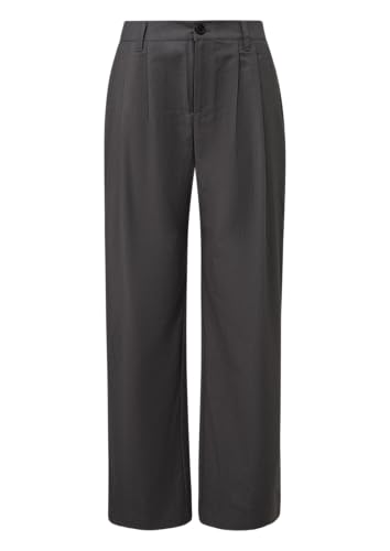 QS Melierte Wide-Leg-Hose mit Bundfalte anthrazit 40/32 QS Melierte Wide-Leg-Hose mit Bundfalte anthrazit 40/32 von QS