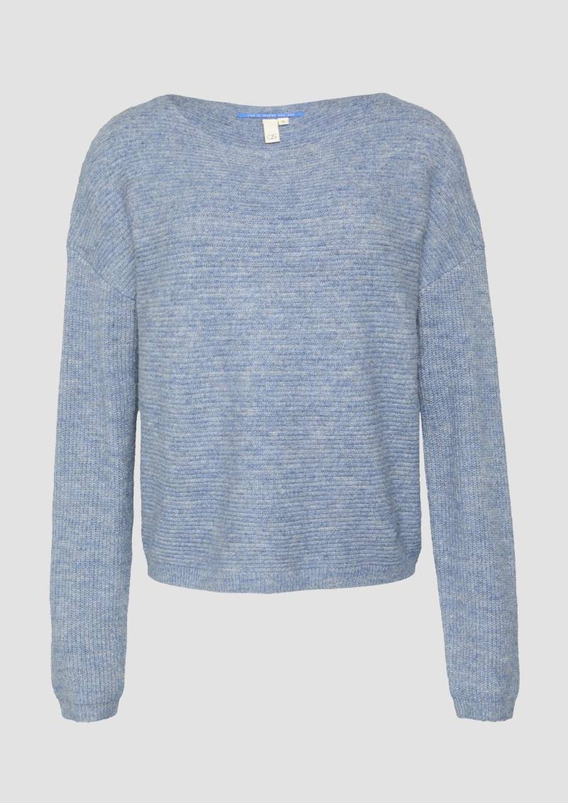 QS - Melierter Pullover mit überschnittener Schulter, Damen, blau QS - Melierter Pullover mit überschnittener Schulter, Damen, blau von QS