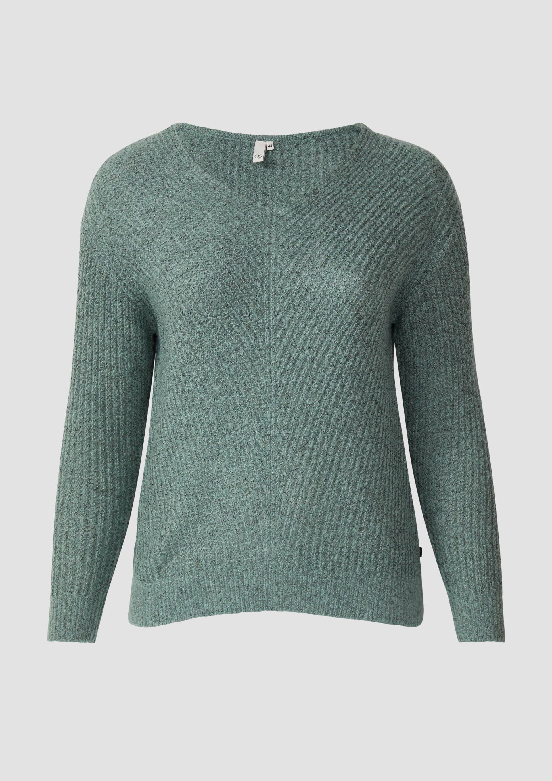QS - Melierter Pullover mit überschnittener Schulter, Damen, türkis QS - Melierter Pullover mit überschnittener Schulter, Damen, türkis von QS