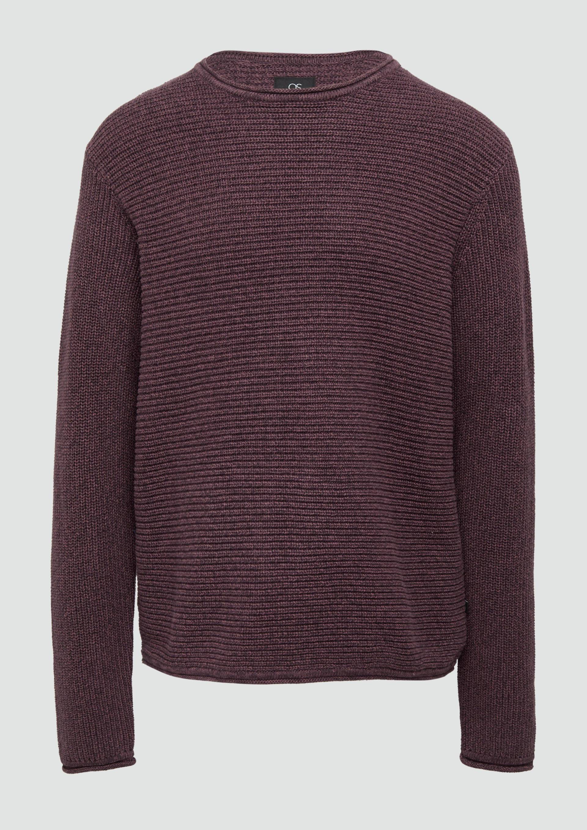 QS - Melierter Strickpullover mit Rippstruktur, Herren, Rosa QS - Melierter Strickpullover mit Rippstruktur, Herren, Rosa von QS