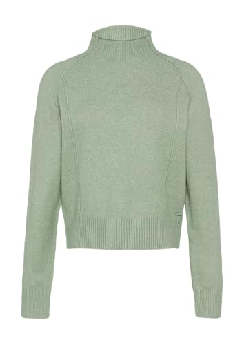 QS Melierter Strickpullover mit Stehkragen salbeigrün M von QS