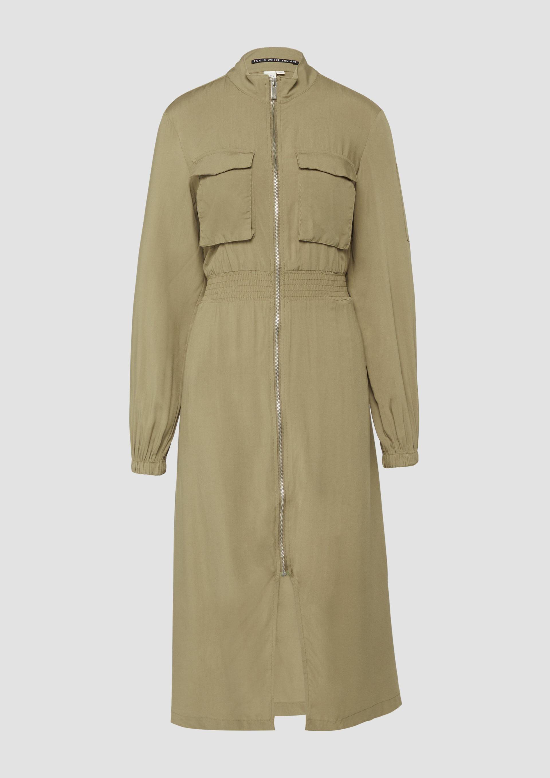 QS - Midikleid aus Viskose im Utility-Style, Damen, Grün QS - Midikleid aus Viskose im Utility-Style, Damen, Grün von QS