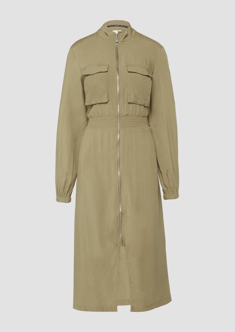 QS - Midikleid aus Viskose im Utility-Style, Damen, Grün QS - Midikleid aus Viskose im Utility-Style, Damen, Grün von QS