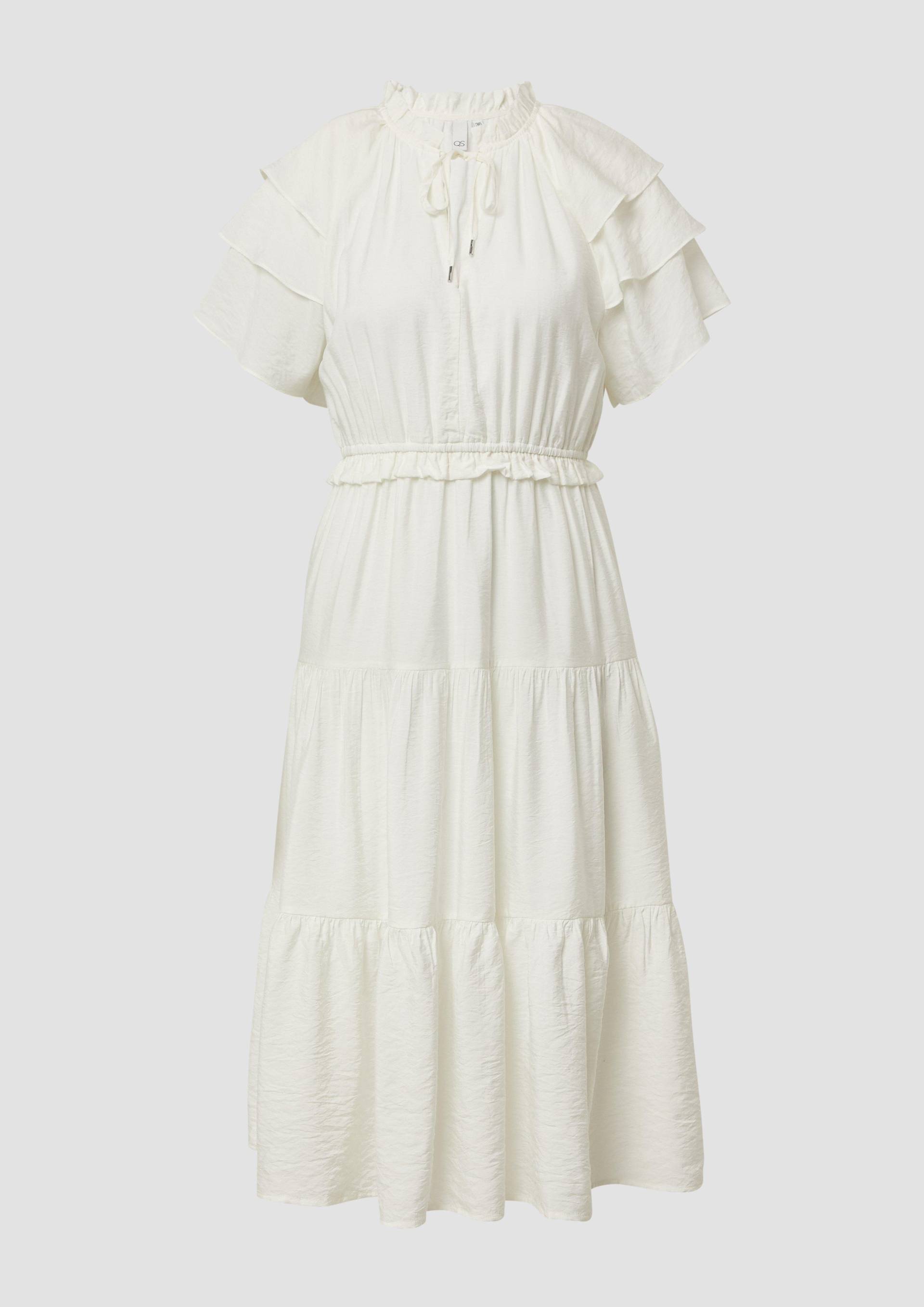 QS - Midikleid mit Volant-Details | QS x Debi Flügge, Damen, creme von QS
