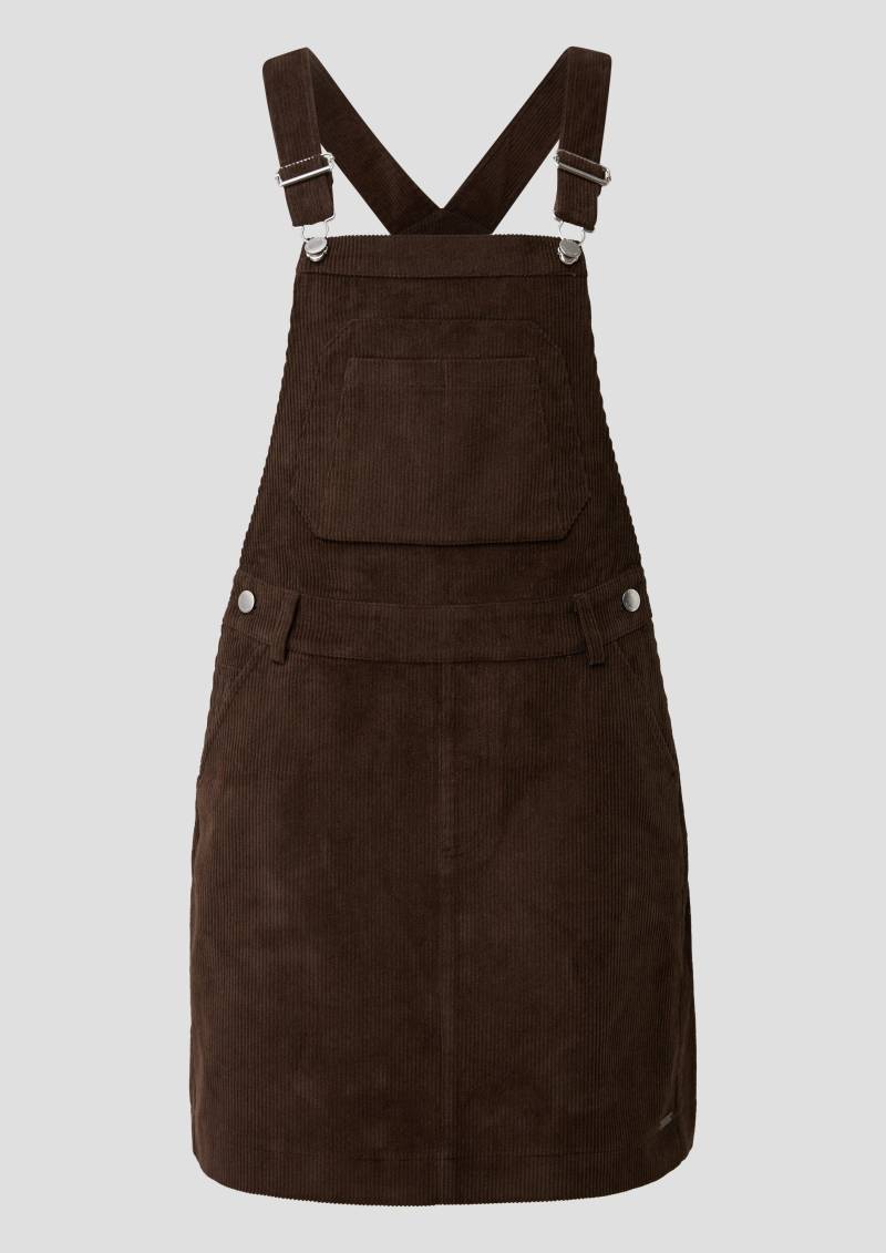 QS - Mini-Latzkleid aus Cord, Damen, braun von QS