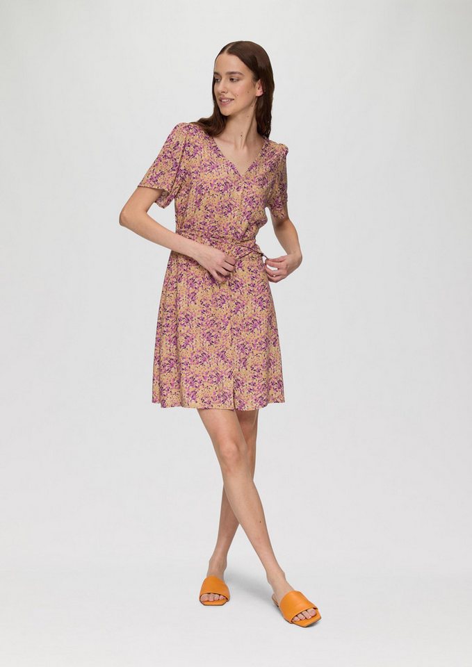 QS Minikleid Kleid Luftiges Viskosekleid mit All-over-Print von QS