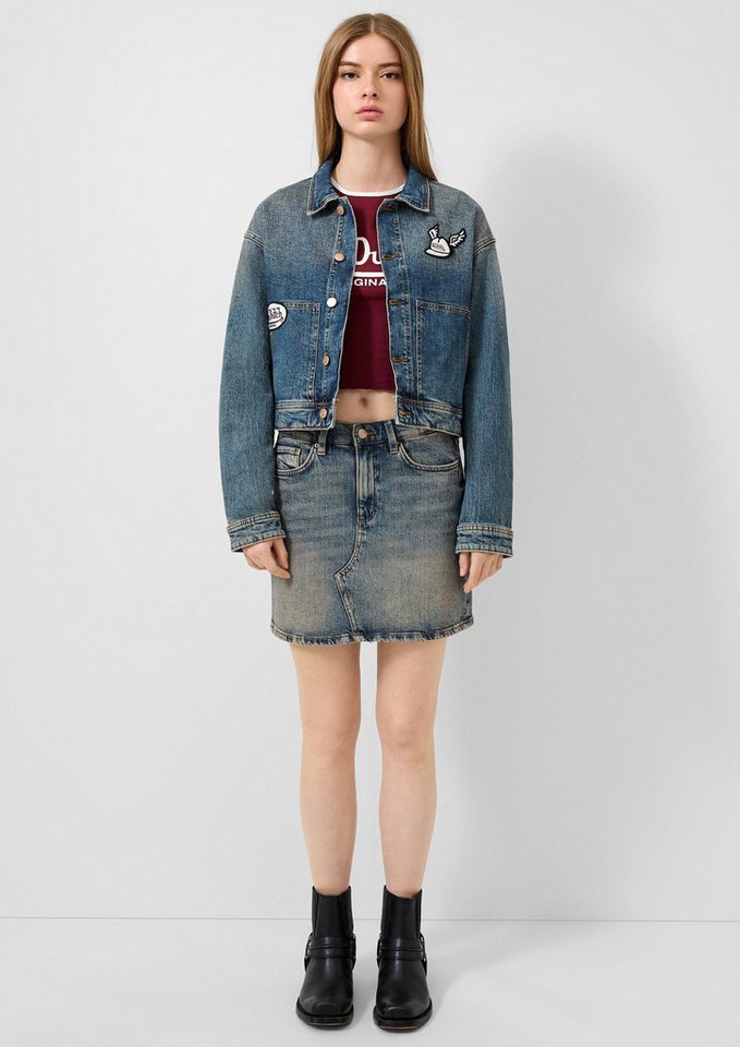 QS Minirock Rock Jeansrock mit Stickerei, QS x Von Dutch von QS