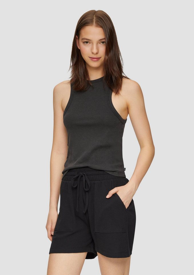 QS Muskelshirt T-Shirt Slim-Fit-Tanktop aus Rippware im Vintage-Look von QS