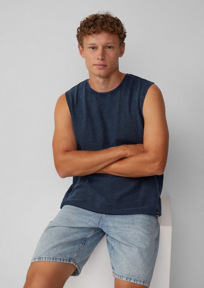 QS Muskelshirt T-Shirt Gewaschenes Tanktop aus Strukturjersey von QS