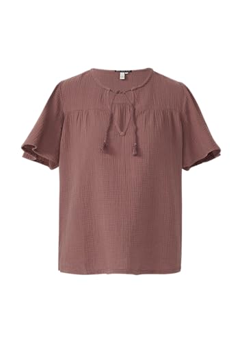 QS Musselin-Bluse mit Bindeband aubergine 38 von QS