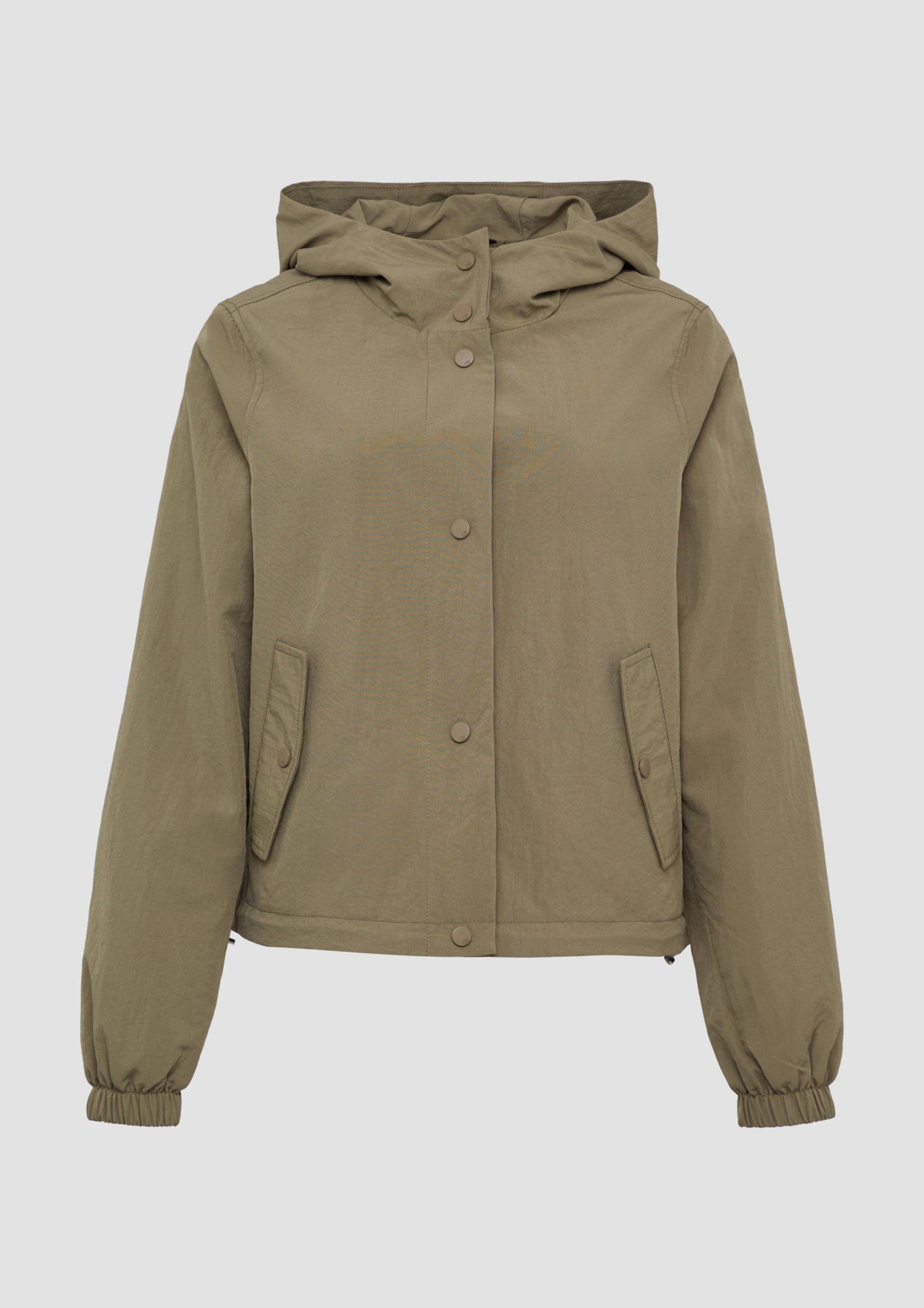 QS - Nylon-Jacke mit Kapuze und verstellbarem Saum, Damen, Grün QS - Nylon-Jacke mit Kapuze und verstellbarem Saum, Damen, Grün von QS