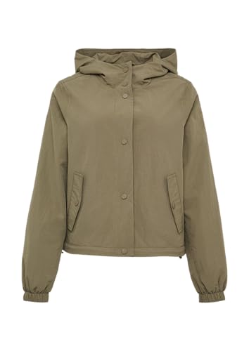 QS Nylon-Jacke mit Kapuze und verstellbarem Saum olivgrün L von QS