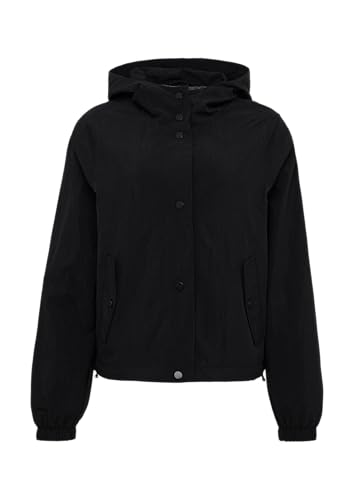QS Nylon-Jacke mit Kapuze und verstellbarem Saum schwarz L von QS