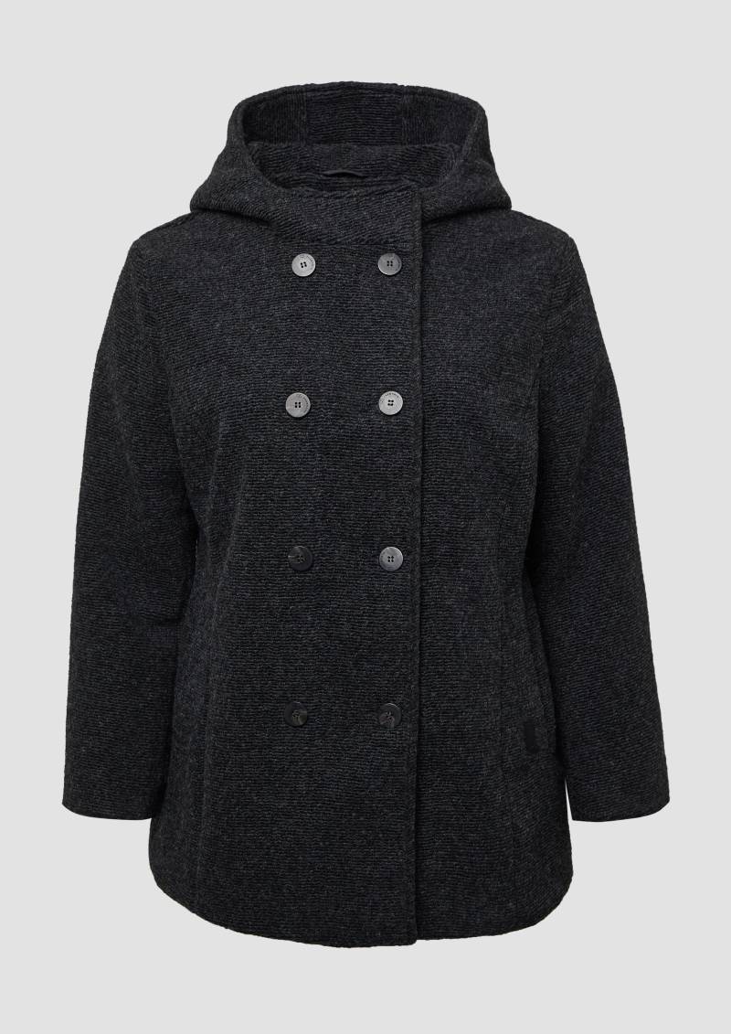 QS - Kurzmantel in Wolloptik, Damen, schwarz von QS