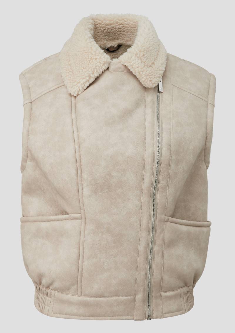 QS - Weste in Lammfelloptik, Damen, Beige QS - Weste in Lammfelloptik, Damen, Beige von QS