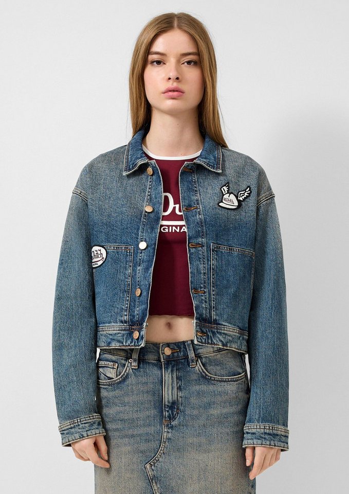 QS Funktionsjacke Indoor-Jacke Denimjacke mit Patches, QS x Von Dutch von QS