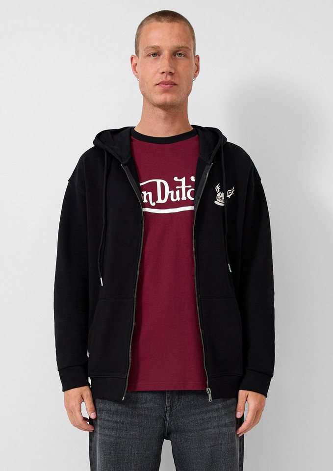 QS Sweatjacke Sweatshirt Jacke Sweatjacke mit Stickerei und Patch, QS x Von Dutch von QS