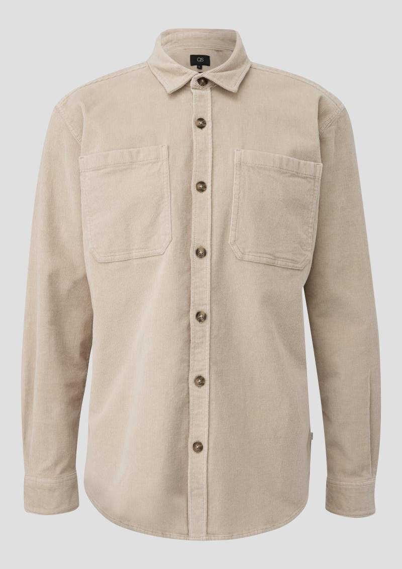 QS - Overshirt aus Cord mit aufgestetzten Taschen, Herren, Beige von QS