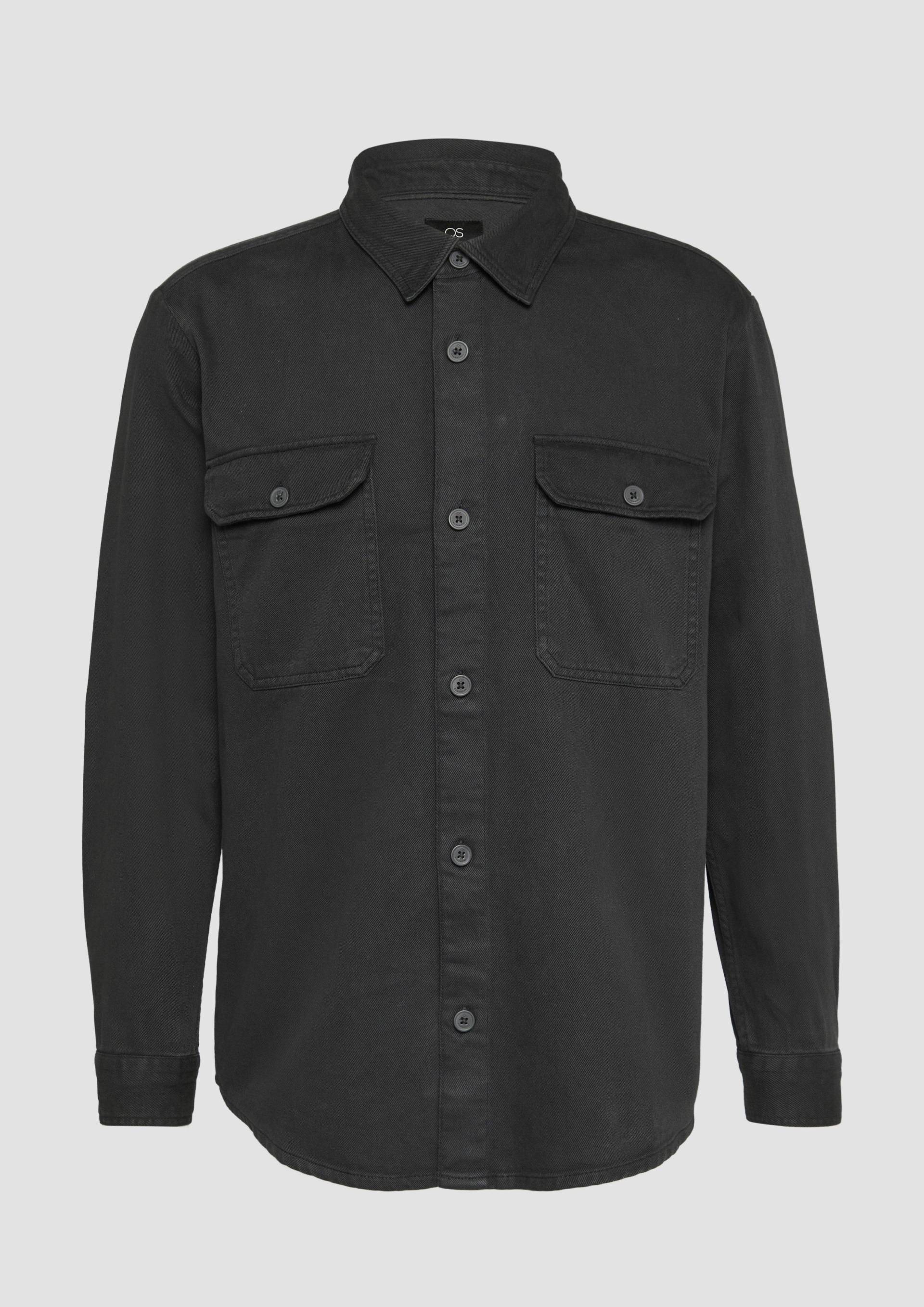 QS - Overshirt aus gewaschenem Twill, Herren, blau von QS