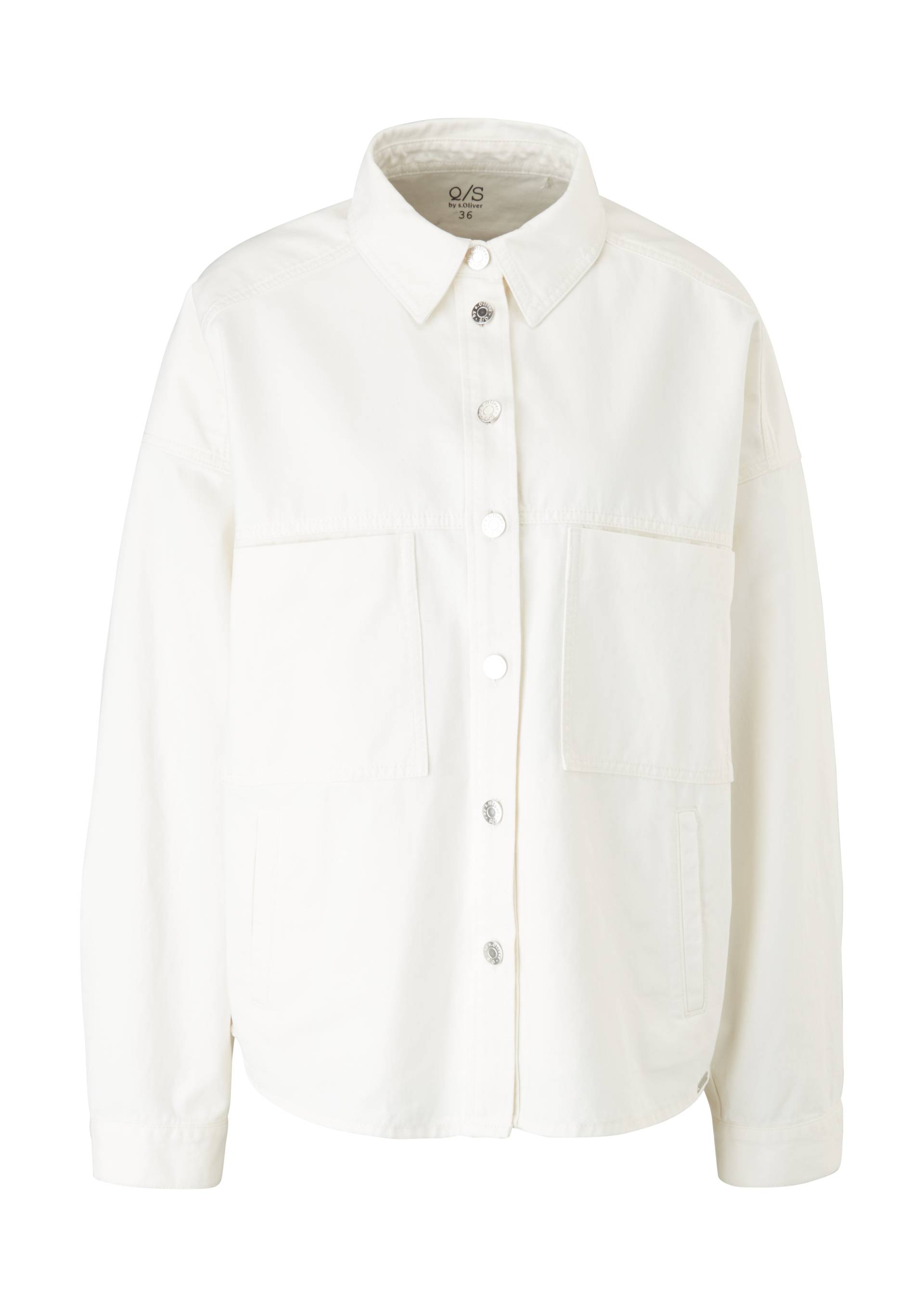 QS - Overshirt im Denim-Stil, Damen, creme von QS