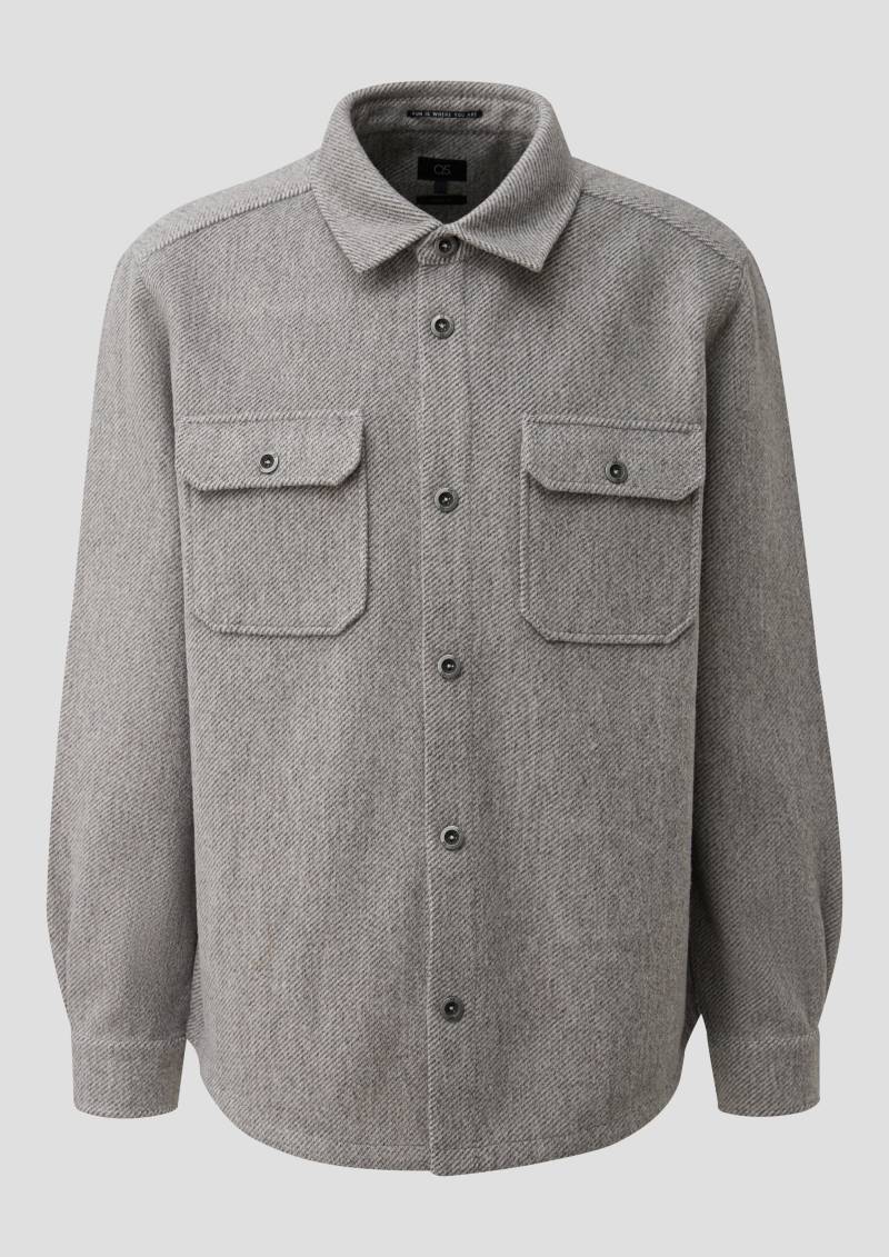 QS - Relaxed Fit: Overshirt, Herren, grau von QS