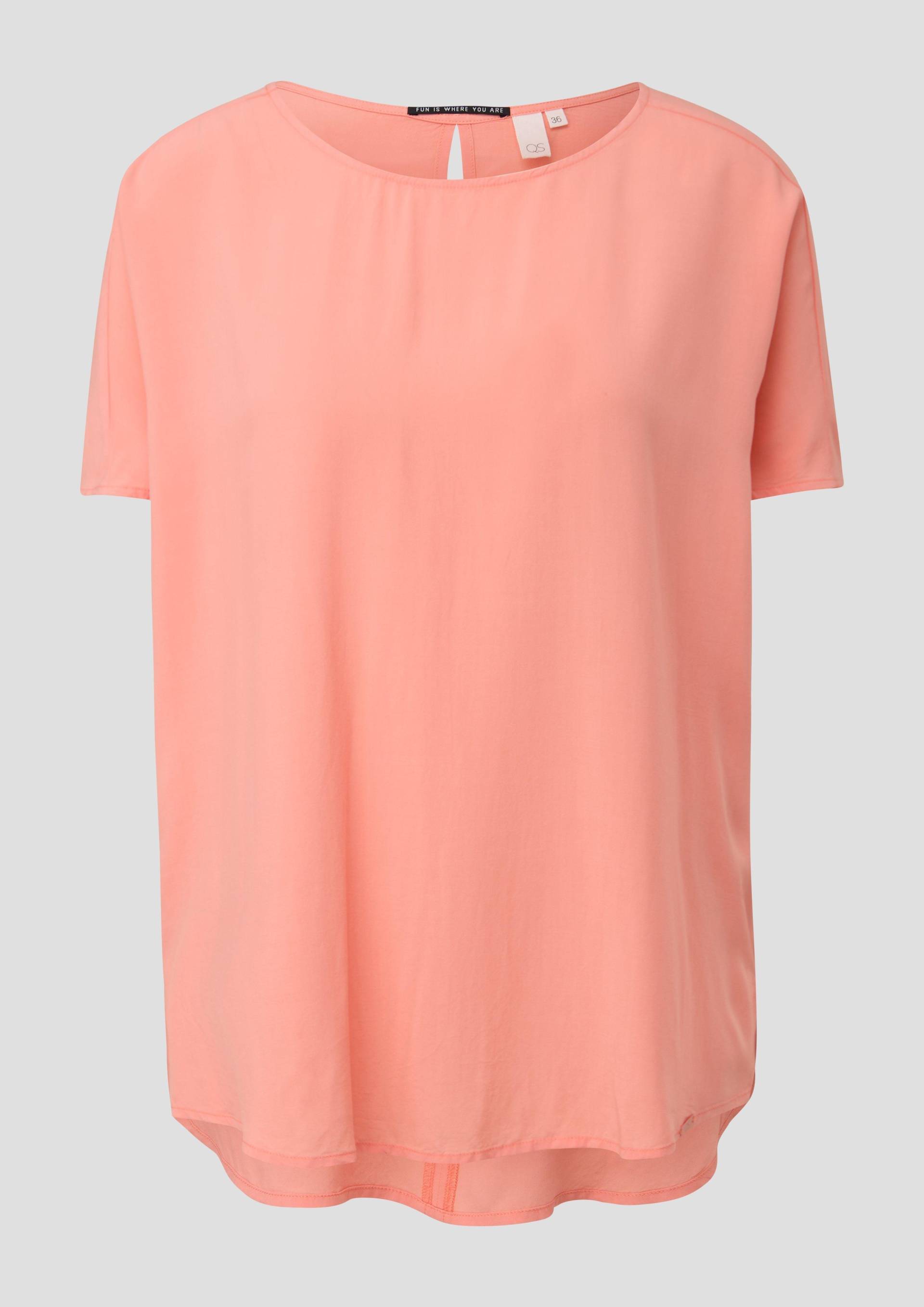 QS - Oversize-Shirt mit verlängertem Rückenteil, Damen, Orange von QS