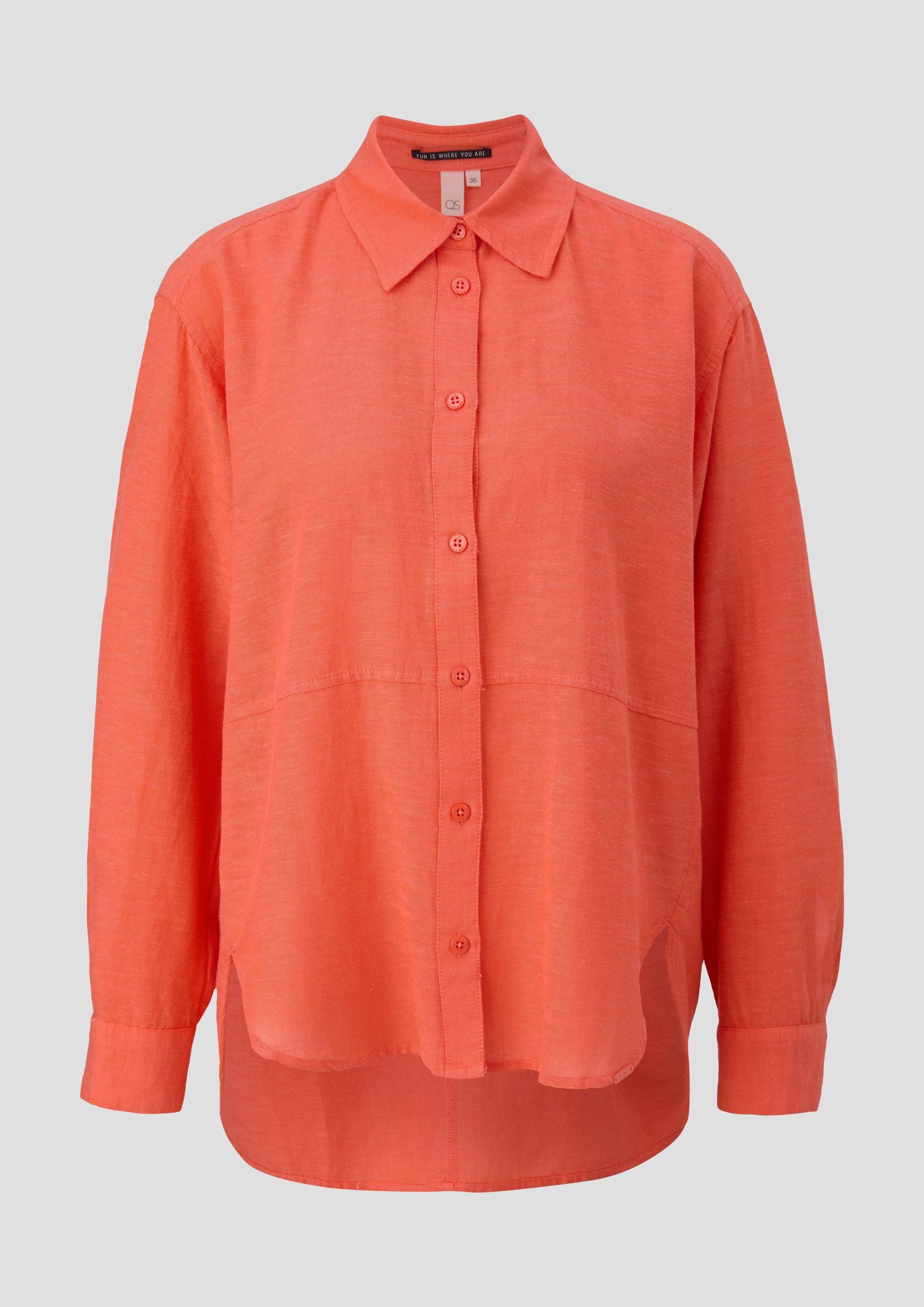 QS - Oversized Bluse aus Viskosemix, Damen, Orange von QS