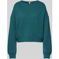 QS Oversized Sweatshirt mit Strukturmuster Modell 'Bubble' in Petrol, Größe XL von QS