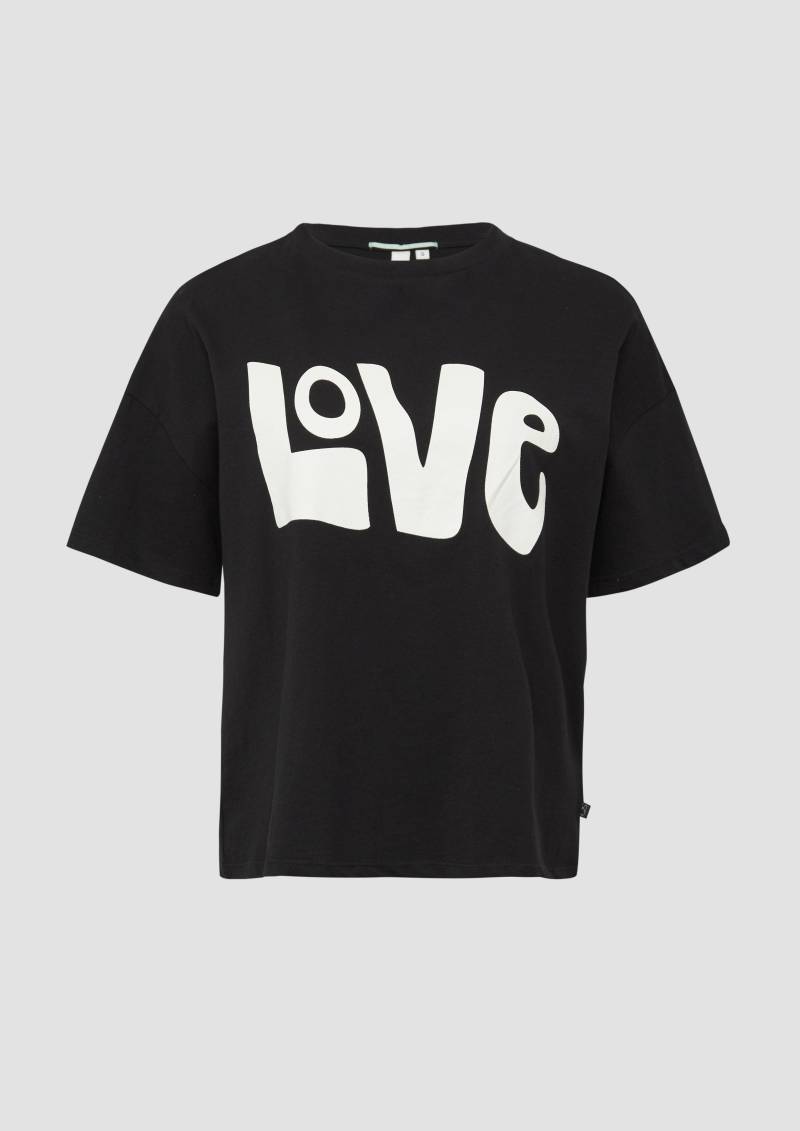 QS - Printshirt mit überschnittener Schulter, Damen, schwarz QS - Printshirt mit überschnittener Schulter, Damen, schwarz von QS