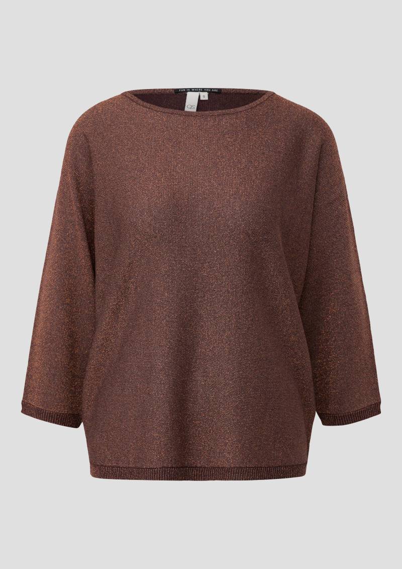 QS - Pullover in Glitzeroptik, Damen, rot von QS
