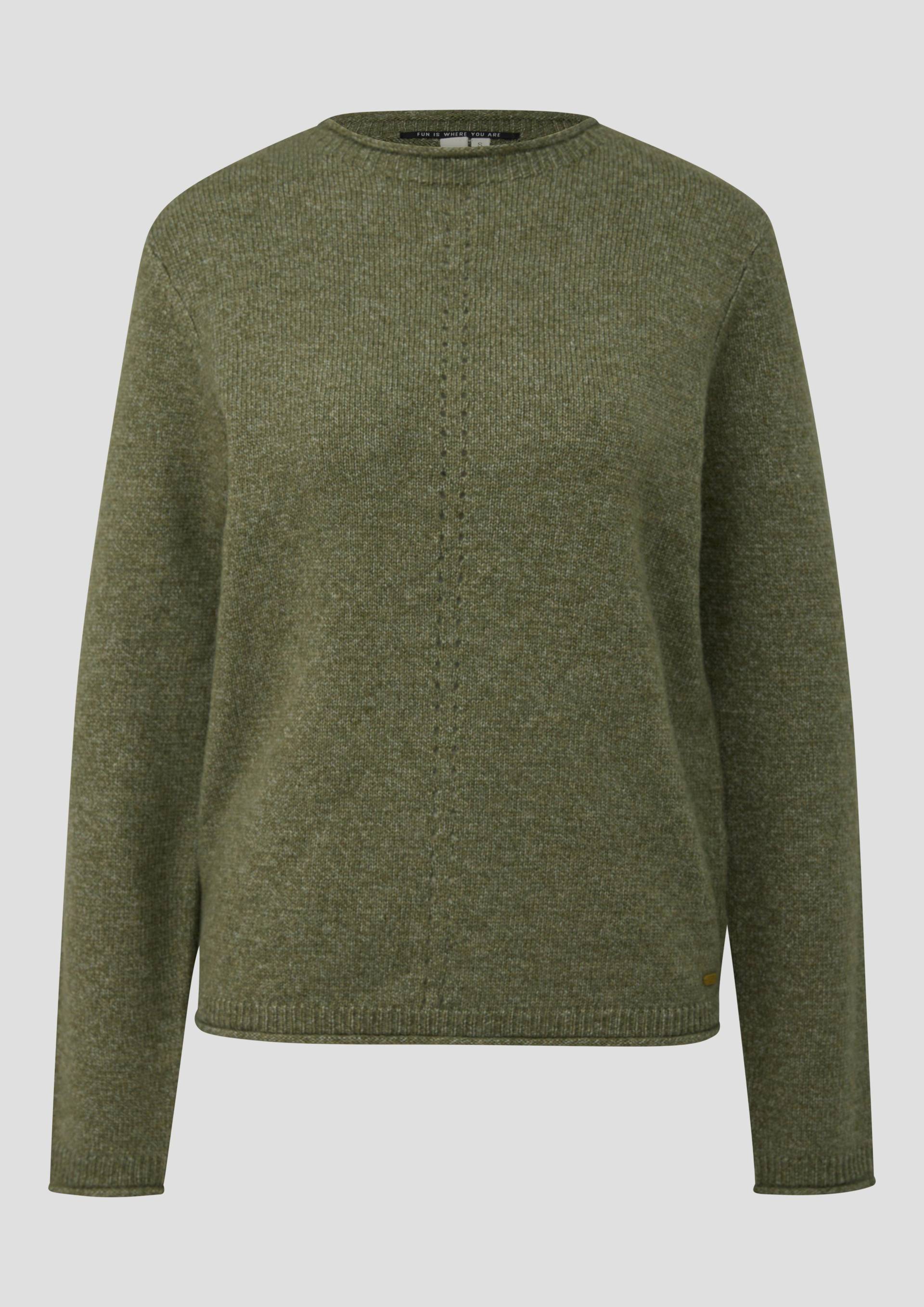 QS - Pullover in melange Optik mit Rollkanten, Damen, grün QS - Pullover in melange Optik mit Rollkanten, Damen, grün von QS