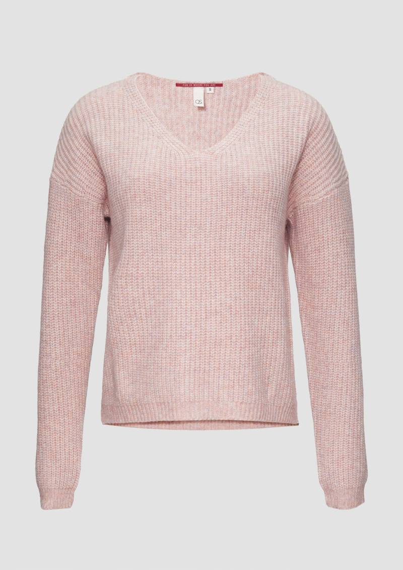 QS - Pullover mit überschnittenen Schultern in Melange-Optik, Damen, Rosa QS - Pullover mit überschnittenen Schultern in Melange-Optik, Damen, Rosa von QS