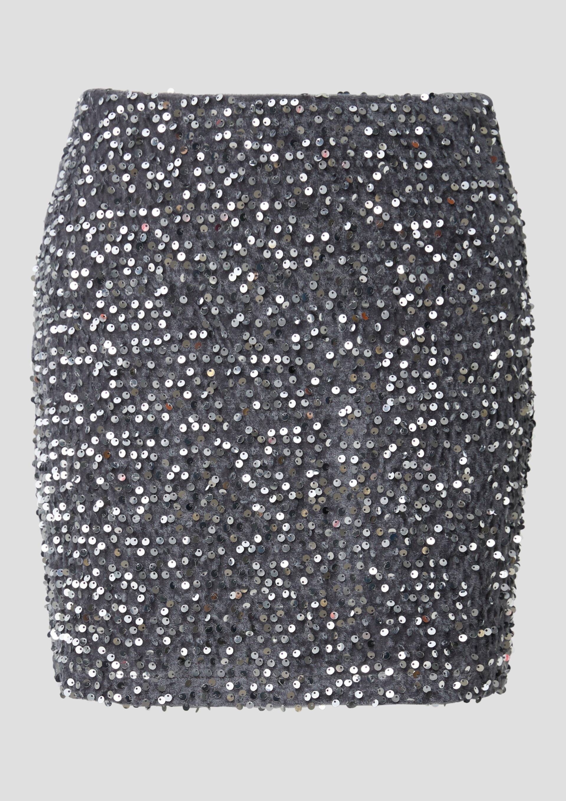 QS - QS x Vanessa Mai | Paillettenrock, Damen, silber von QS