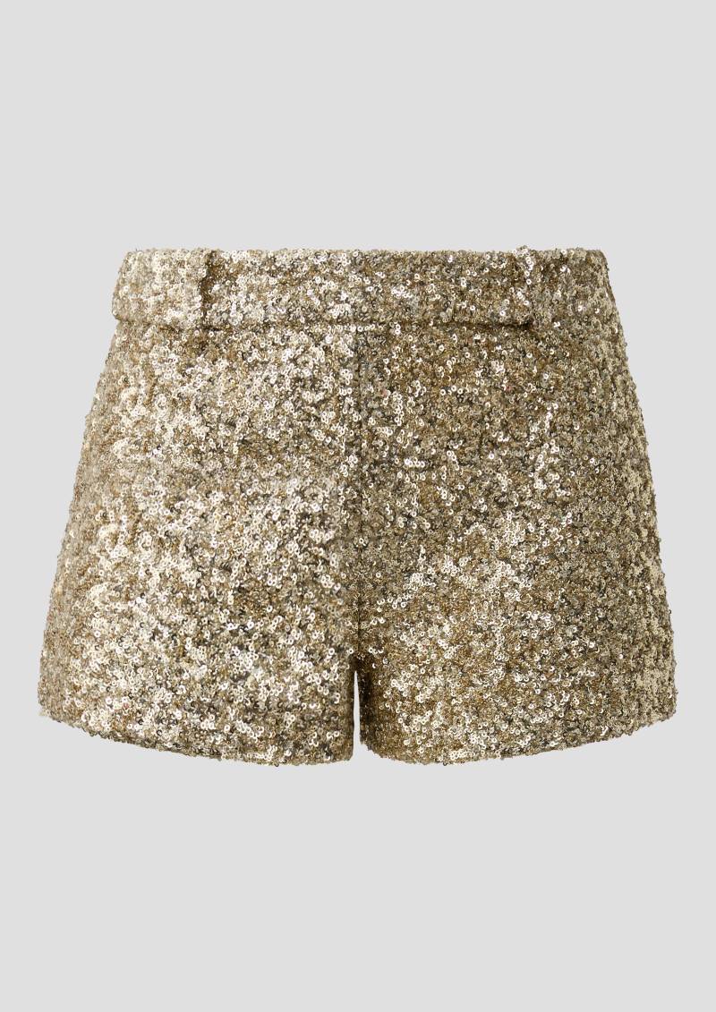 QS - QS x Vanessa Mai | glitzernde Pailettenshorts, Damen, Gold von QS
