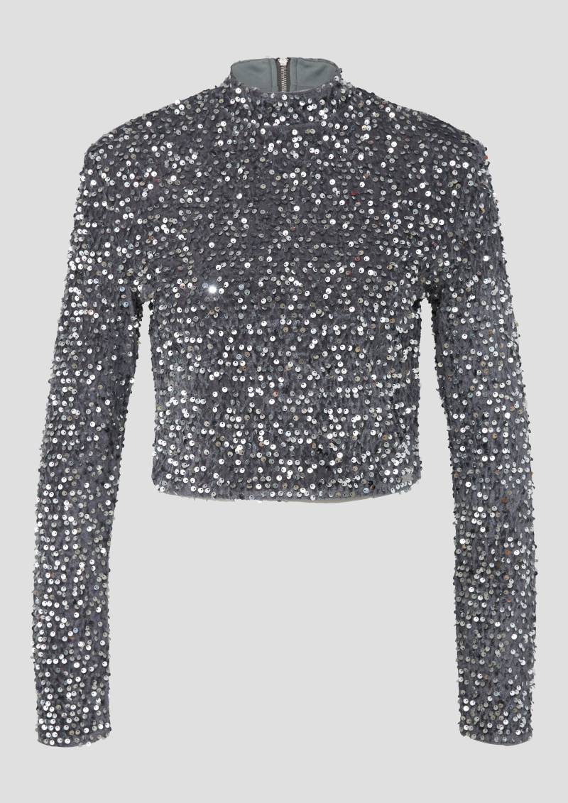 QS - QS x Vanessa Mai | Paillettenshirt, Damen, silber von QS
