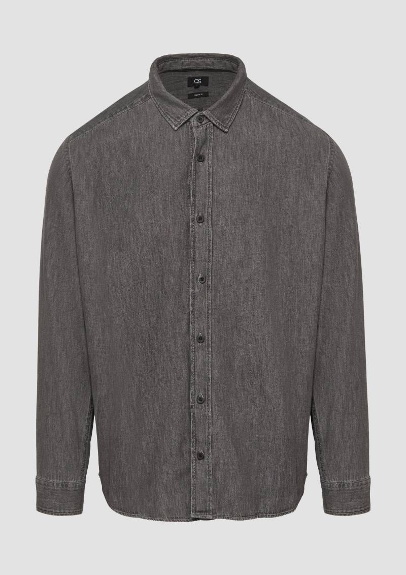 QS - Regular Fit: Denim-Hemd, Herren, grau von QS