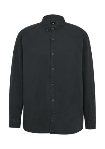 QS Regular Fit: Gewaschenes Twillhemd mit Logostickerei Navy XL von QS