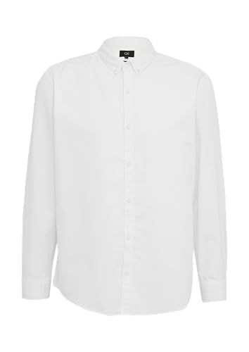 QS Regular Fit: Gewaschenes Twillhemd mit Logostickerei weiß M von QS