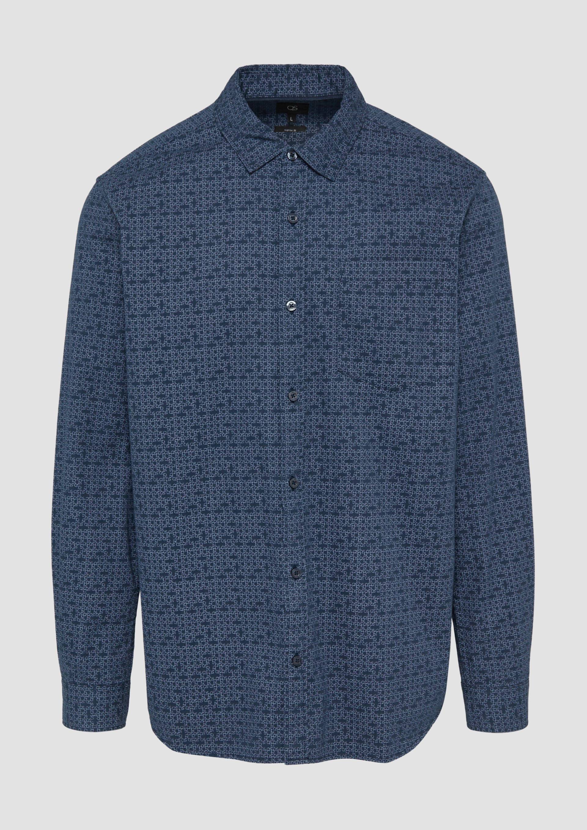 QS - Regular Fit: Hemd mit All-over-Print, Herren, blau QS - Regular Fit: Hemd mit All-over-Print, Herren, blau von QS