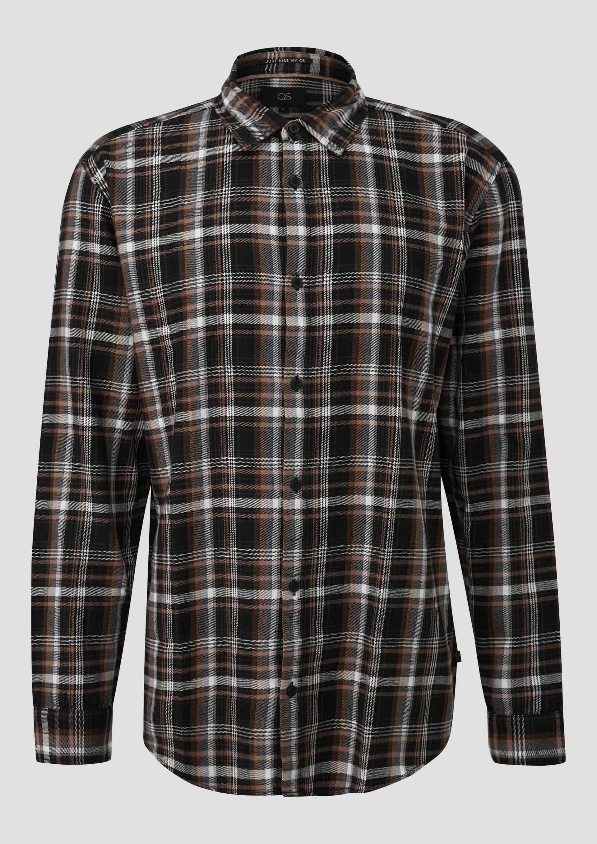 QS - Regular Fit: Flanellhemd, Herren, schwarz|mehrfarbig von QS