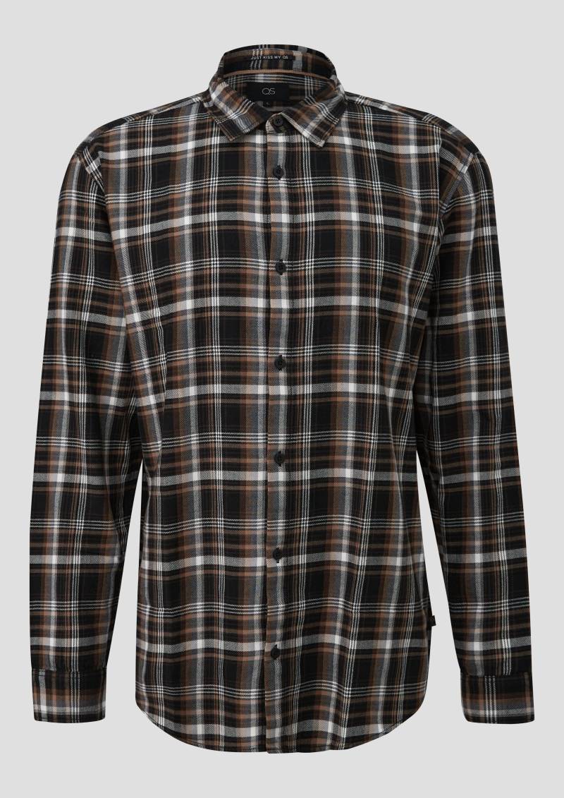 QS - Regular Fit: Flanellhemd, Herren, schwarz|mehrfarbig von QS