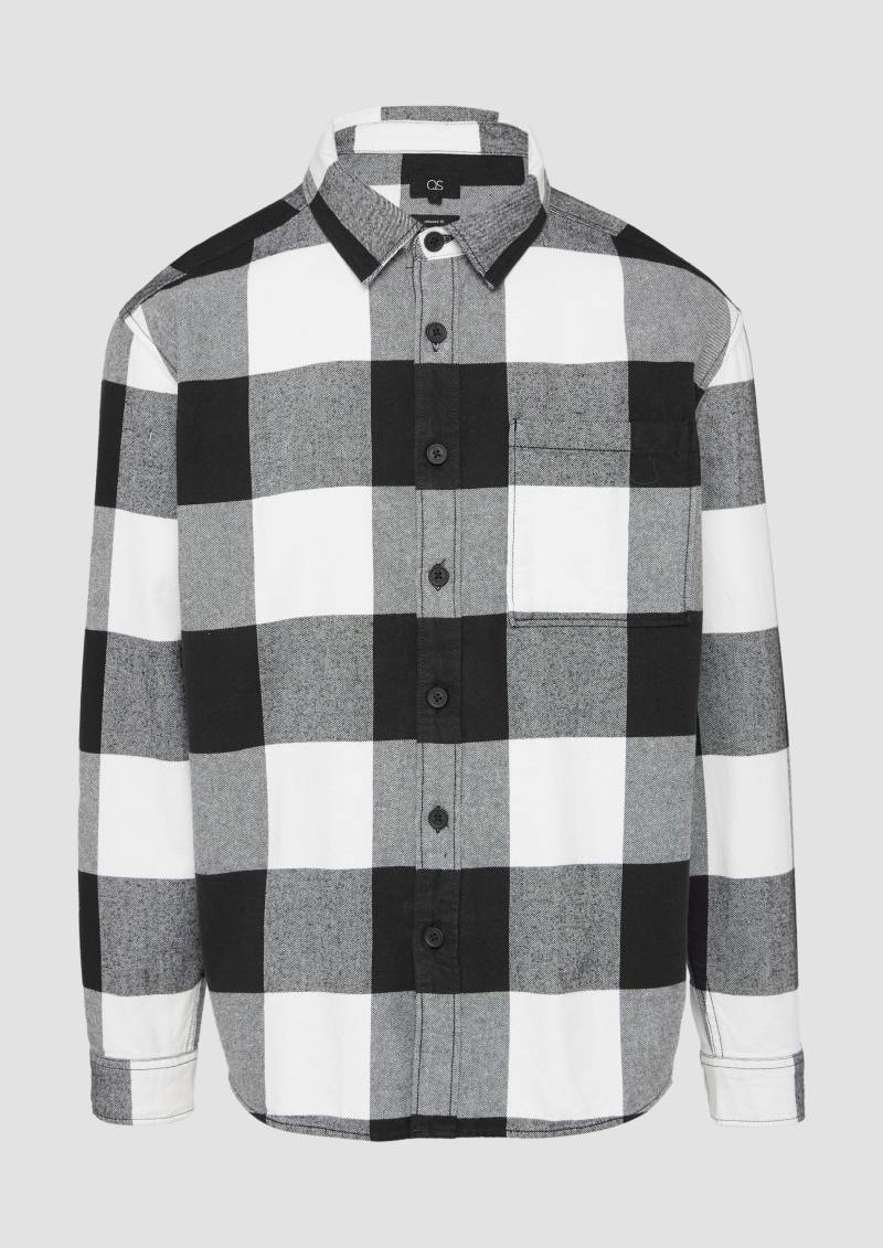 QS - Relaxed Fit: Flanellhemd mit Brusttasche, Herren, schwarz QS - Relaxed Fit: Flanellhemd mit Brusttasche, Herren, schwarz von QS