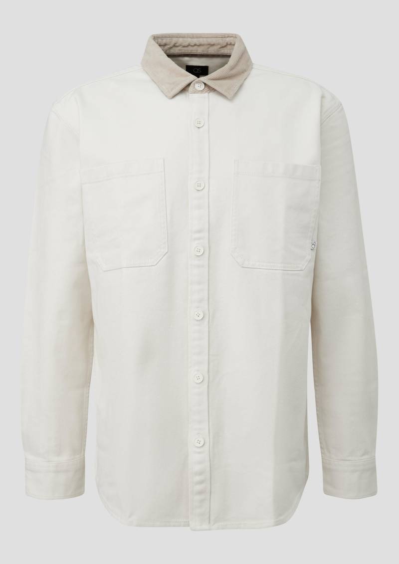 QS - Relaxed Fit: Overshirt, Herren, creme von QS