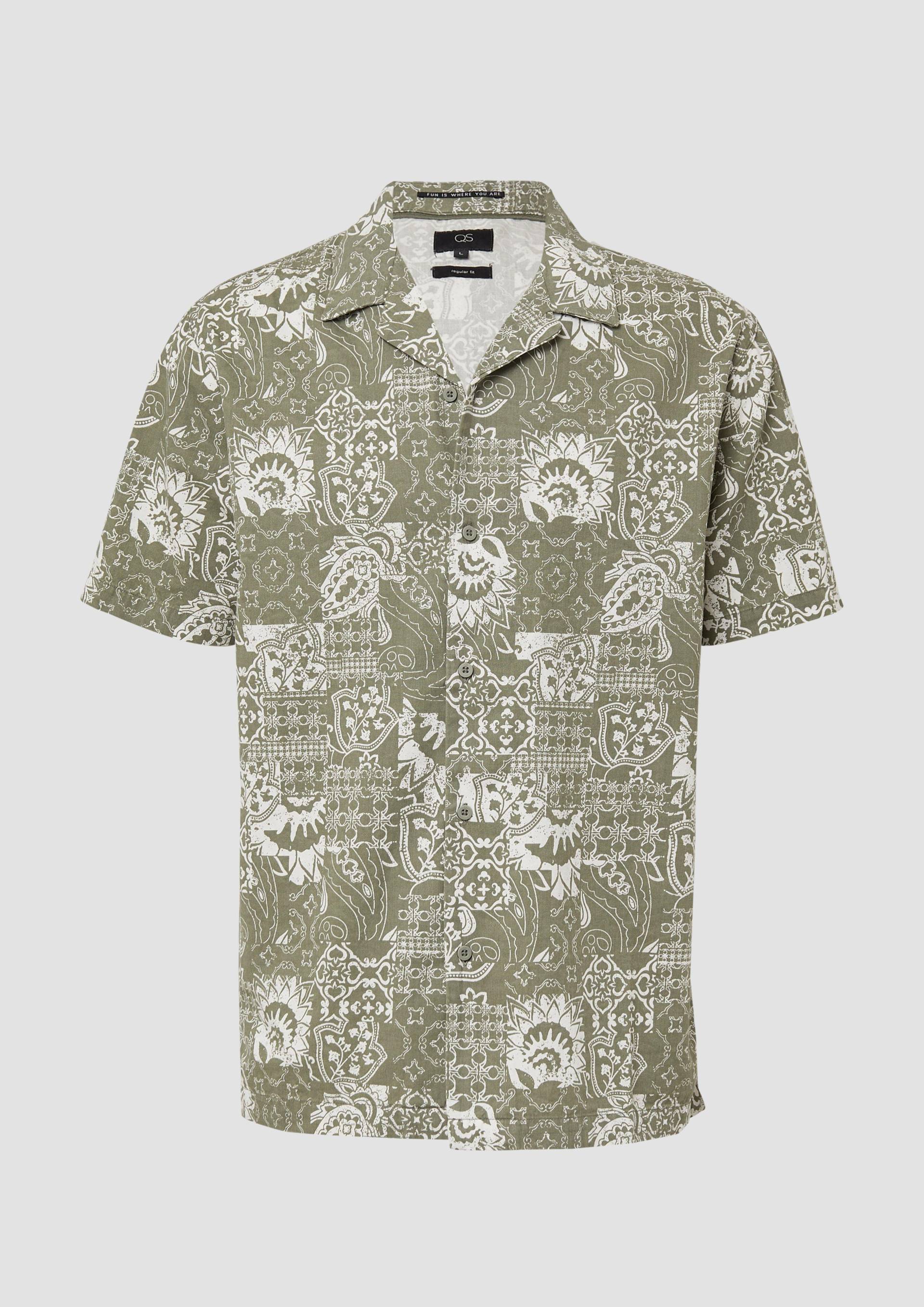 QS - Resort Fit: Baumwollhemd mit All-over-Print, Herren, grün QS - Resort Fit: Baumwollhemd mit All-over-Print, Herren, grün von QS