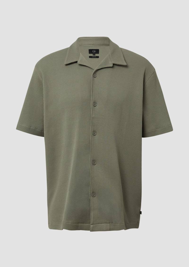 QS - Resort Fit: Hemd aus Waffelpiqué, Herren, Grün von QS