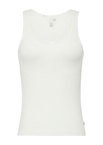 QS Ripptop mit Spitze am Ausschitt Ecru XXL von QS