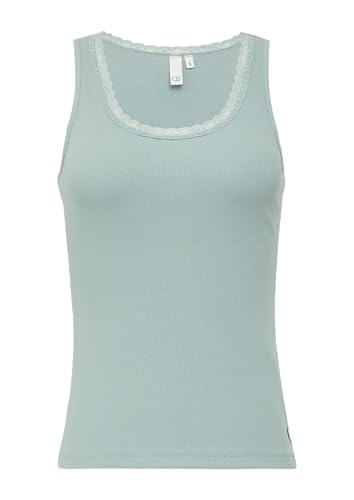 QS Ripptop mit Spitze am Ausschitt salbeigrün XL von QS