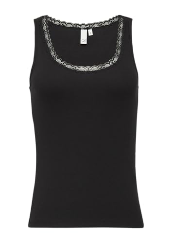 QS Ripptop mit Spitze am Ausschitt schwarz XXL von QS