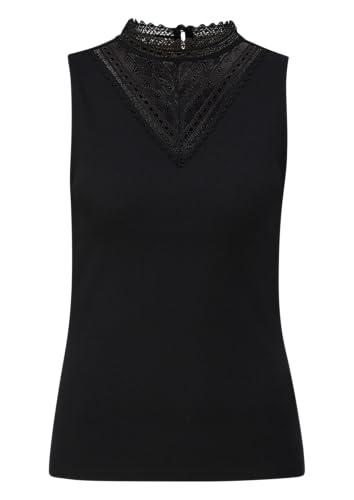 QS Ripptop mit Spitzeneinsatz schwarz L von QS