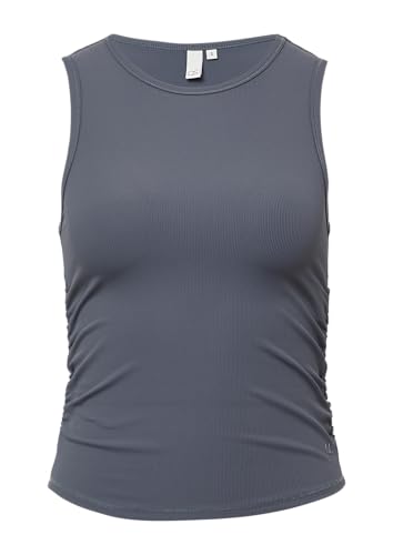 QS Ripptop mit seitlicher Raffung x Vanessa Mai dunkelgrau M von QS
